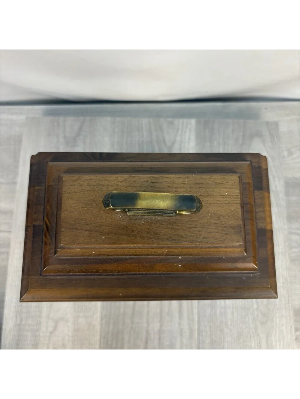 Hermle Quartz Mantel Clock Walnut Case West Germany Gold Dial Roman Numerals
